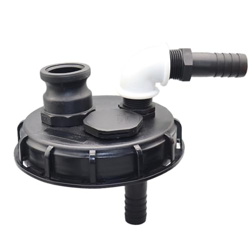 IBC Deckel mit 90° Bogen auf 1 Zoll Schlauchtülle, mit Überfüllsicherung mit Pumpenanschluß + Entlüftung Deckelgröße DN 150 (32mm) von XNSHUN