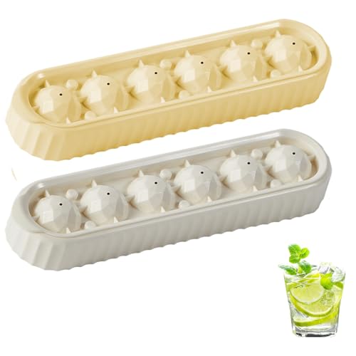 Silikon Eiswürfelform Mit Deckel, 6-Fach Ice Cube Tray Ice Ball Maker, Mini Kugel Eiswürfel Form Wiederverwendbare Eiswürfelformen BPA-Frei Für Eis, Whiskey, Cocktail, Saft, Kaffee Eiskugelform von XNSHUN