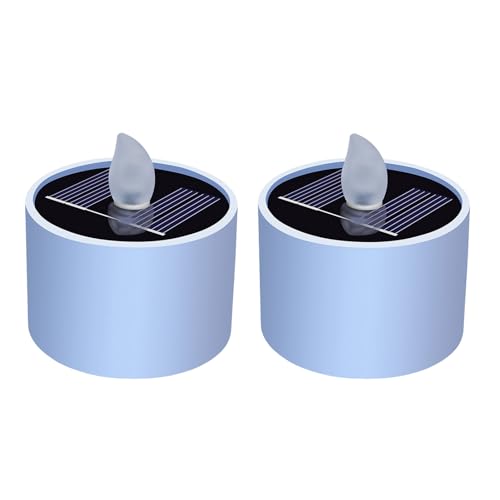 XNSHUN Solar Teelichter, 2 Stück Solar LED Kerze Außen Wasserdicht Kerzen, Flammenlose Kerzenlicht Solar, Romantische Deko Für Party Laterne Garten Outdoor Camping (2 Stück) von XNSHUN