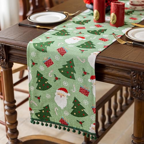 Weihnachten Tischläufer Tischdeko, Tischdecke Weihnachtsdeko Tischläufer Abwaschbar, Winter Küche Tisch Dekoration, Weihnachtstischläufer mit Quastenfür Weihnachten Party Dekoration (A, 35*180cm) Weihnachten Tischläufer Tischdeko, Tischdecke Weihnachtsdeko Tischläufer Abwaschbar, Winter Küche Tisch Dekoration, Weihnachtstischläufer mit Quastenfür Weihnachten Party Dekoration (A, 35*180cm) von XNSHUN
