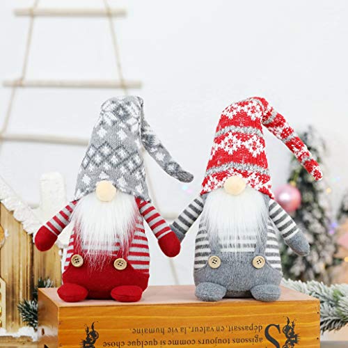 XNSHUN 2er Set Weihnachtsdeko Wichtel Figuren, Handgemachte Weihnachtswichtel, Santa Tomte Gnom Zwerg, Wichtel Dekoration Weihnachtsmann Für Weihnachten Deko (C) von XNSHUN