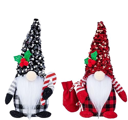 XNSHUN 2er Set Weihnachtsdeko Wichtel Figuren, Handgemachte Weihnachtswichtel, Santa Tomte Gnom Zwerg, Wichtel Dekoration Weihnachtsmann Für Weihnachten Deko (H) von XNSHUN