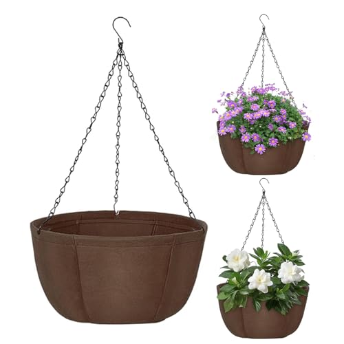 XNSHUN 3 Stück Hängender Pflanzkorb Blumenampel Außen, Blumentöpfe Mit Rostfrei Ketten Aus Polyester Für Innen Und Außenbereich, Deko Hängend, Hängetopf (30cm) von XNSHUN