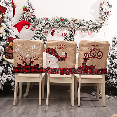 3 Stück Weihnachten Stuhlhussen Esszimmerstuhl Stuhlbezug, Weihnachten Stuhlrückenbezüge Weihnachtsstuhlhussen Weihnachtsdeko, Weihnachtsstuhl Rückenabdeckung Für Esstisch Stühle Dekoration (Stil D) 3 Stück Weihnachten Stuhlhussen Esszimmerstuhl Stuhlbezug, Weihnachten Stuhlrückenbezüge Weihnachtsstuhlhussen Weihnachtsdeko, Weihnachtsstuhl Rückenabdeckung Für Esstisch Stühle Dekoration (Stil D) von XNSHUN
