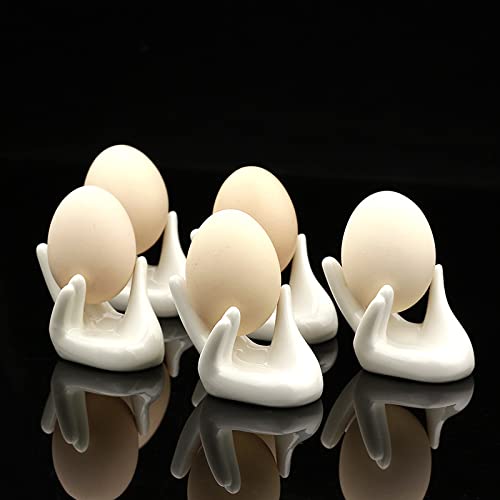 XNSHUN Eierbecher Set Porzellan EierStänder Eierhalter Buddhas Hand Egg Cup, Eier-Becher-Service Für 6 Personen Spülmaschinengeeignet, Eierbecher Für Hart Und Weichgekochten Eiern von XNSHUN