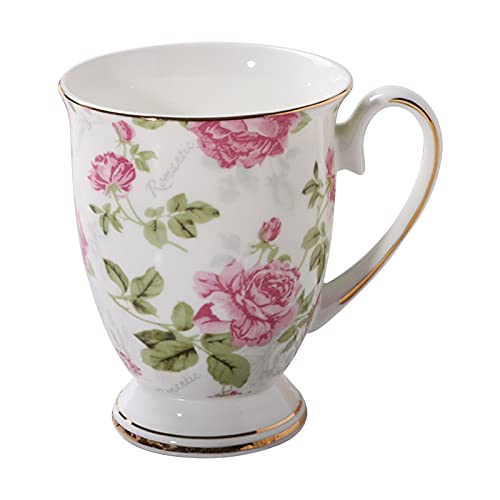XNSHUN Kaffeetassen Teetasse Keramiktasse 300ML, Vintage Keramik Teebecher Kaffeebecher, Verschiedene Blumenmuster Becher Aus Porzellan Für Kaffee, Tee Und Milch, Spülmaschinengeeignete von XNSHUN