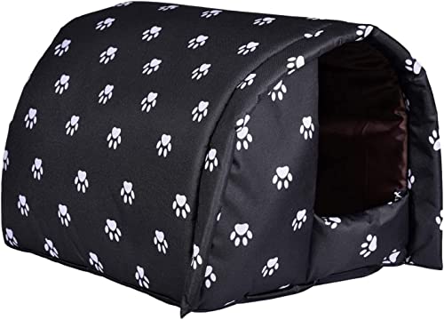 XNSHUN Katzenhaus Für Draußen Winterfest, Wetterfester Faltbare Pet Outdoor House Katzenhütte, Warm Haustierhaus Outdoor Hundehöhle Mit Abnehmbarem Kissen Für Katzen Kleine Hunde Kleine Tiere (L) von XNSHUN