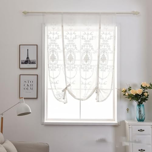 XNSHUN Raffrollo Mit Schlaufen Raffgardinen Gardinen, Küche Bindegardine Scheibengardine, Voile Transparentes Bändchenrollo, Für Schlafzimmer, Badezimmer, Küche,1er Pack (BxH 117x160cm,Euklidisch) XNSHUN Raffrollo Mit Schlaufen Raffgardinen Gardinen, Küche Bindegardine Scheibengardine, Voile Transparentes Bändchenrollo, Für Schlafzimmer, Badezimmer, Küche,1er Pack (BxH 117x160cm,Euklidisch) von XNSHUN