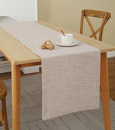 Tischläufer Leinenoptik Tischwäsche, Abwaschbar & Fleckenabweisend Table Runner, Läufer Tisch Deko Tischband Tafeltuch Tischtuch, Tischläufer Für Esszimmer Party Urlaub Dekoration von XNSHUN