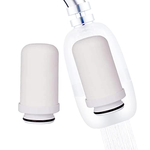 XNTONG - Faucet Wasserfilter-Filterelement, Wasserhahn-Filtrationssystem, Wasserhahn filterelement, Keramikfilter ersatz, ​Aktivkohlefilter, (Keramische Filterpatrone x 2) von XNTONG