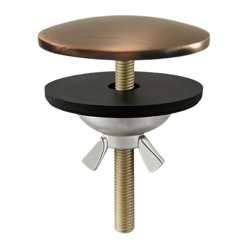 XNTONG - Hahnlochstopfen 5 cm, Blindstopfen Spüle, massiv Messing Waschbecken Abdeckung, Spülbeckenhahn Stopfen für Zuhause Küche und Bad, Leckageverhinderung Hahnlochstopfen (Antikbronze) von XNTONG