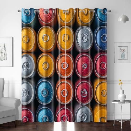 XNWYWE Vorhang Blickdicht Trinkflasche Druck Gardinen mit Ösen 2er Set, H250 x B280 cm, Verdunkelung Thermovorhänge Kinder, Vorhangverdunkelung Wohnzimmer Schlafzimmer Kinderzimmer Modern von XNWYWE