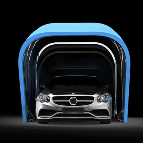 Einziehbares Auto-Schutzzelt für den Außenbereich, tragbarer halbautomatischer hydraulischer Carport, abschließbar, Starke Tragfähigkeit, warme Autoabdeckung (Blue 5.9 * 2.5m/19 * 8ft) von XNYXLPP
