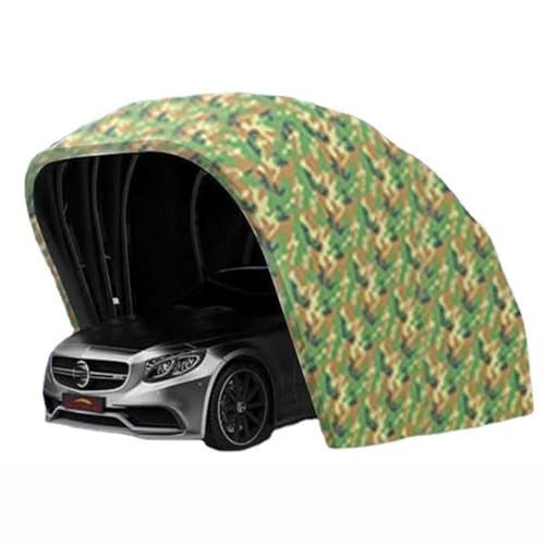 Mobiler Autoschuppen-Autozelt, einziehbarer halbautomatischer hydraulischer Faltcarport, lagern, geeignet für Autos (Camouflage 5.5 * 2.5m/18 * 8.2ft) von XNYXLPP
