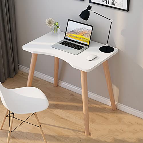 XNYXLPP Gaming-Schreibtisch, moderner, einfacher Computertisch für kleinen Raum, Stabiler Bürotisch, Schreibtisch, Schreibtisch, Arbeitsplatz mit Holzbeinen (White 100x60x73cm) von XNYXLPP