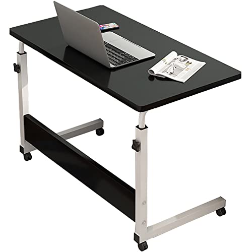 XNYXLPP Überbetttisch, höhenverstellbar, mobiler Computertisch, rollender Sitz-Steh-Schreibtisch mit Rollen, tragbarer Tabletttisch, Schlafzimmer-Arbeitstisch (Black 16x24 Inch) von XNYXLPP