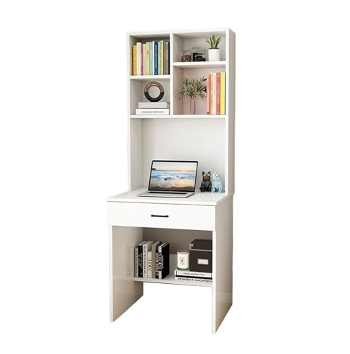 XNZJHPP Massivholz-Schreibtisch, Bücherregal, integrierter Tisch, Bücherregal, Schreibtisch, Zuhause, Schlafzimmer, Arbeitszimmer (White 60x50x182.5cm) von XNZJHPP