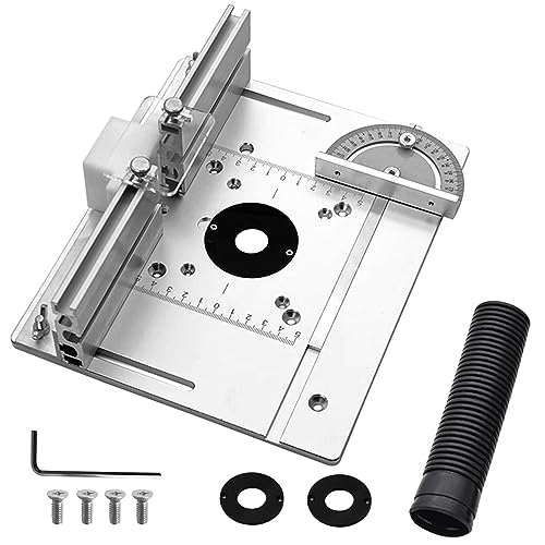 Set mit 3 Frästisch Einlegeplatten, Aluminiumlegierung, Frästisch Einlegeplatte für Oberfräsen, Router Table Insert Plate, Silver Fräsplatte Gravur-Hilfswerkzeug mit Gehrungslehre Set mit 3 Frästisch Einlegeplatten, Aluminiumlegierung, Frästisch Einlegeplatte für Oberfräsen, Router Table Insert Plate, Silver Fräsplatte Gravur-Hilfswerkzeug mit Gehrungslehre von XNZMYN