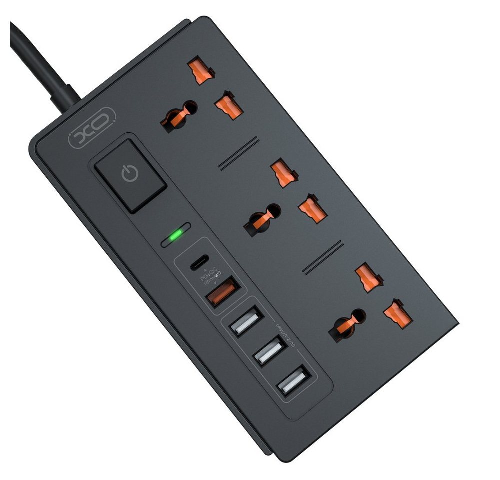 XO WL06 Verlängerungskabel Steckdose PD QC 3.01,8 m 1x USB-C 4x USB Steckdosenverteiler von XO