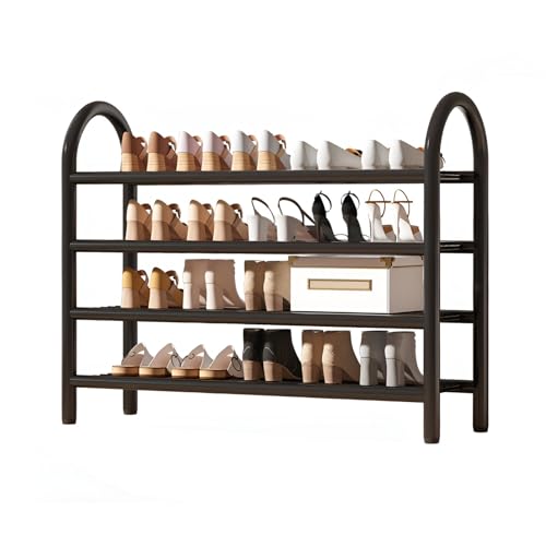 XOBRJQZ 4 Tier Metal Shoe Rack, Freestanding Shoes Shelf, Shoe Organizer Space Saver Storage for Closet, Entryway, Small Spaces(100x65x23cm(39.4x25.6x9in)) von XOBRJQZ