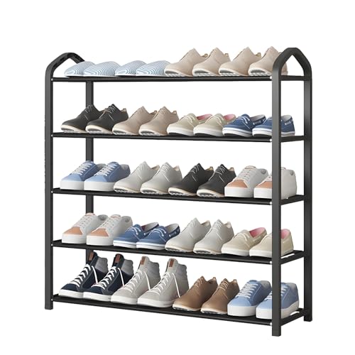 XOBRJQZ 5-Ebenen-Schuhregal, Platzsparende Schuhregal-Organisationsablagen, Abnehmbare Freistehende Schuhregal für Eingangsbereich, Schlafzimmer, Wohnzimmer(80x80x20cm(31.5x31.5x7.8in)) von XOBRJQZ