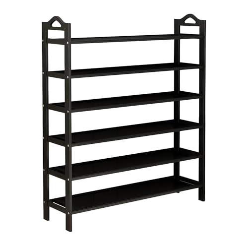 XOBRJQZ 6 Ebenen Selbsttragendes Schuhregal Für 16-20 Schuhpaare, Metall-Schuhablage-Organizer für Platzersparnis(100x98x25cm(39.4x38.6x9.8in)) von XOBRJQZ