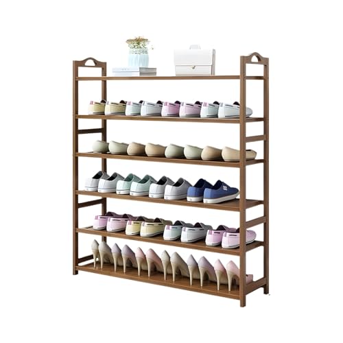 XOBRJQZ Bambus-Schuhregal für Kleine Räume, Freistehende Schuhaufbewahrungsablage für Schrank, Eingangsbereich, Haustür-Eingang(50x108x25cm(20x42.5x9.8in)) von XOBRJQZ