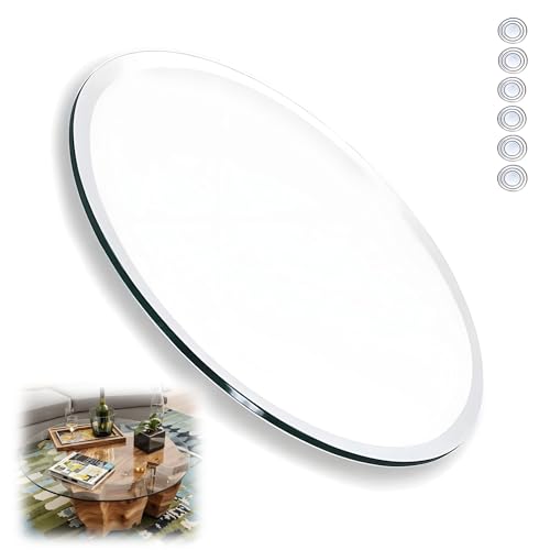 XOBRJQZ Glas Tischplatte - 8 Mm Dick Gehärtet mit Flacher Polierte Kanten, Ersatz-Tischplatte aus Klare Glas für Esszimmer, Couchtisch, Schreibtische(55cm) von XOBRJQZ