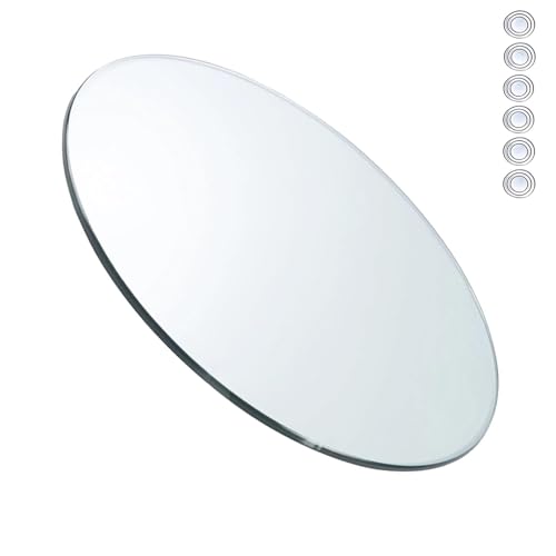 XOBRJQZ Klare Runde Glas Tischplatte, 8 Mm Dick mit 6 Rutschfesten Gummipads, Tischschutz-Ersatz Tischplatte für Esstisch, Couchtisch, Bürotisch, Beistelltisch(43cm) von XOBRJQZ