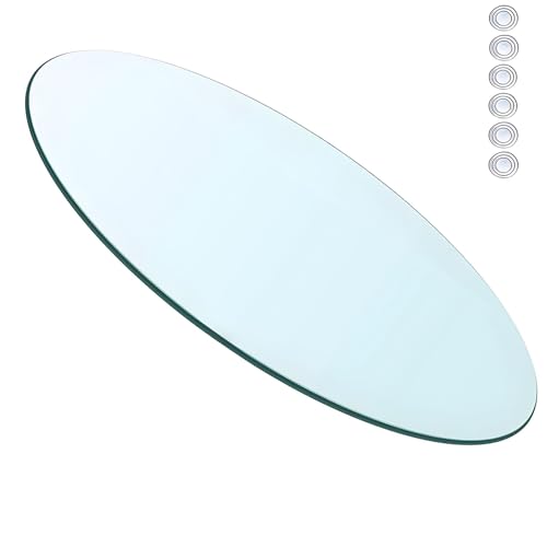 XOBRJQZ Klare Runde Tischplatte aus Gehärtetem Glas, 8 Mm Dickes Ersatzglas für Wohnzimmer, Esstisch, Beistelltisch, Tischschutz(43cm) von XOBRJQZ