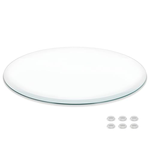 XOBRJQZ Runde 8 Mm (3/10") Zoll Dicke Klarglas-Tischplatte mit Flacher Polierte Kanten, Gehärtetes Glas, Ersatz-Glastischplatte(65cm) von XOBRJQZ