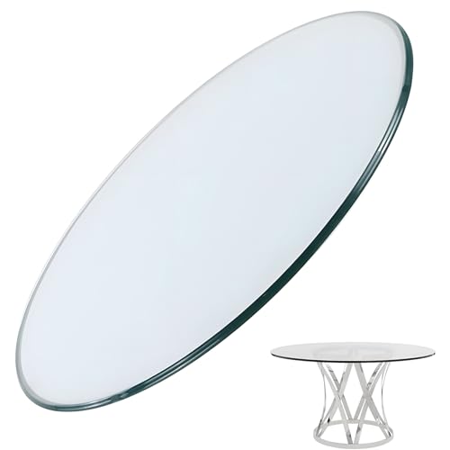 XOBRJQZ Runde 8 Mm Dicke Tischplatte aus Gehärtetem Glas, Abgeschrägte Polierte Kante, Klar, Ersatz Glasplatte(800mm(32In)) von XOBRJQZ