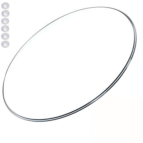 XOBRJQZ Runde 8 Mm Dicke Tischplatte aus Gehärtetem Glas, Klar - Flach Polierte, Tischplattenschutz(38cm) von XOBRJQZ
