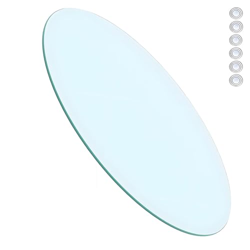 XOBRJQZ Runde Tischplatte Aus Glas, Klar - Gehärtet - 8 Mm Dicke Glasoberfläche, Sicher Flach Poliert, Ersatz-Tischschutz(55cm) von XOBRJQZ