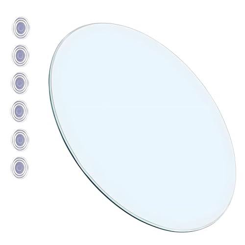 XOBRJQZ Runde Tischplatte aus Gehärtetem Glas, 3/10" (8mm) Zoll Dick, Ersatz-Glas Tischplatte für Küchen- / Terrassentisch(42cm) von XOBRJQZ