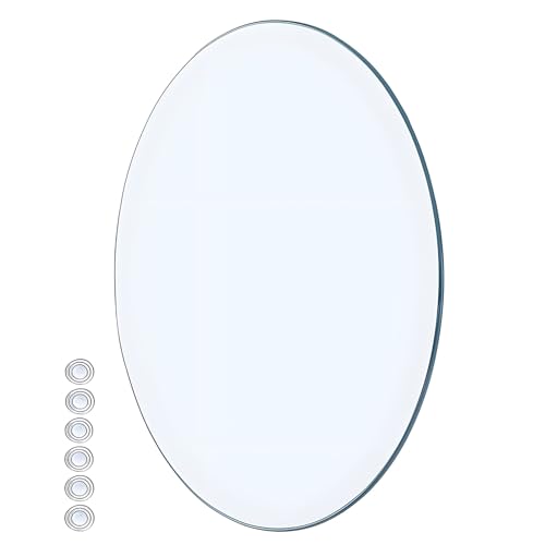 XOBRJQZ Runde Tischplatte aus Gehärtetem Glas, 8 Mm Dick, Klar, Flache Polierte Kante, Schutz der ESS-/Couchtischplatte(43cm) von XOBRJQZ