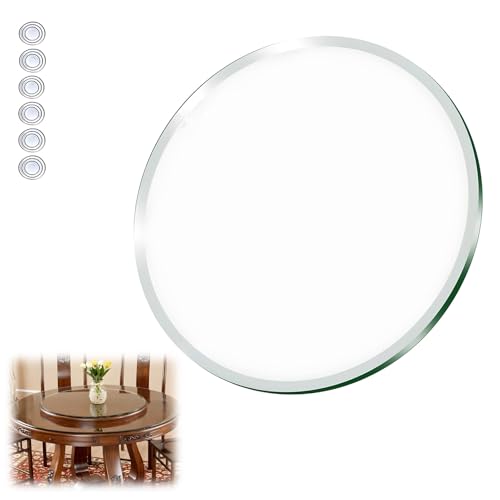 XOBRJQZ Runde Tischplatte aus Gehärtetem Glas, Ersatz-Tischplatte aus Klare Glas für Esszimmer, Couchtisch Oder Gartentische, Leicht zu Reinigen, Kratzfest(90cm) von XOBRJQZ