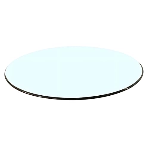 XOBRJQZ Runde Tischplatte aus Gehärtetem Glas, Klarglas, 8mm Dickes Ersatzglas, Flache Polierte Kante(550mm(22In)) von XOBRJQZ