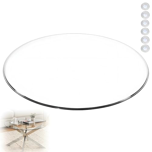 XOBRJQZ Runde Tischplatte aus Gehärtetem Glas, Klarglas 8 Mm Dick, Polierte Kanten, Ersatz-Glas Tischplatte, Tischplattenschutz für Terrasse, Esszimmer, Couchtisch, Schreibtische(40cm) von XOBRJQZ