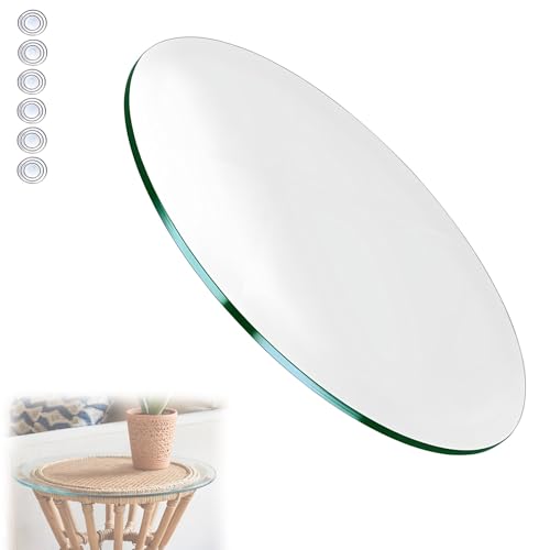 XOBRJQZ Runde Tischplatte aus Gehärtetem Glas – 8 Mm Dick Klar mit Polierte Kanten, Ersatz-Glasscheibe, Mehrzweck für Esszimmer, Couchtisch, Schreibtische(40cm) von XOBRJQZ