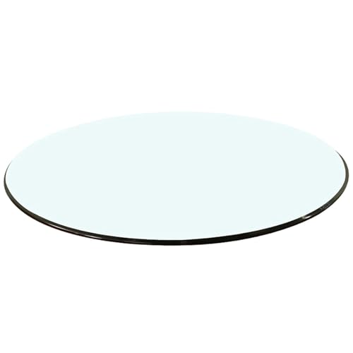 XOBRJQZ Runde Tischplatte aus Gehärtetem Glas Klare, Gehärtetes Klarglas, Bleistiftpoliert, Ersatzplatte für Esszimmer, Kaffee, Büro, Beistelltisch, 8 mm Dick(400mm(16In)) von XOBRJQZ