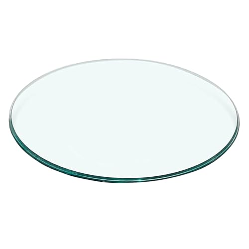 XOBRJQZ Runde Tischplatte aus Gehärtetem Klarglas, 8mm Dick, Polierte Kanten, Mehrzweck für Arbeitsplatte aus Home-Office-Glas(600mm(24In)) von XOBRJQZ