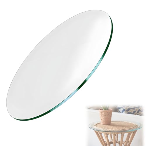 XOBRJQZ Runde Tischplatte aus Glas, 3/10" (8mm) Zoll Dick, Schutz aus Gehärtetem Glas(480mm(19In)) von XOBRJQZ