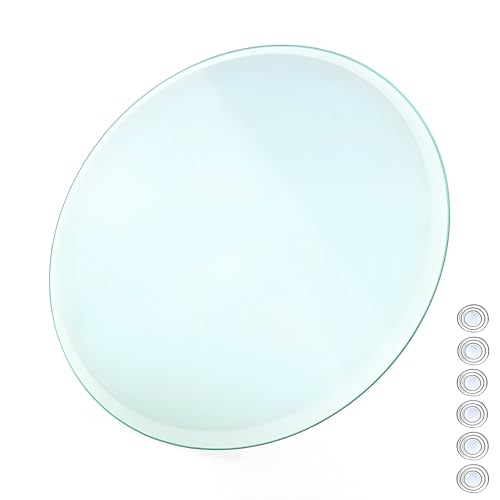XOBRJQZ Runde Tischplatte aus Glas, 8 Mm Dickes, Klare Gehärtetes Glas mit 6 Rutschfesten Gummiringen, Ersatz für Den Schutz der ESS-/Küchen Tischschutz(90cm) von XOBRJQZ