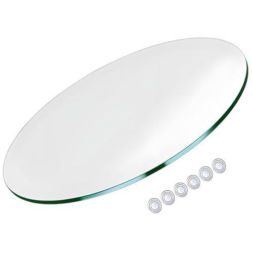 XOBRJQZ Runde Tischplatte aus Glas, Polierte Kante, 8 Mm Dick - Gehärtet, Klar, Ersatz-Tischplatte für Terrasse, Esszimmer(40cm) von XOBRJQZ