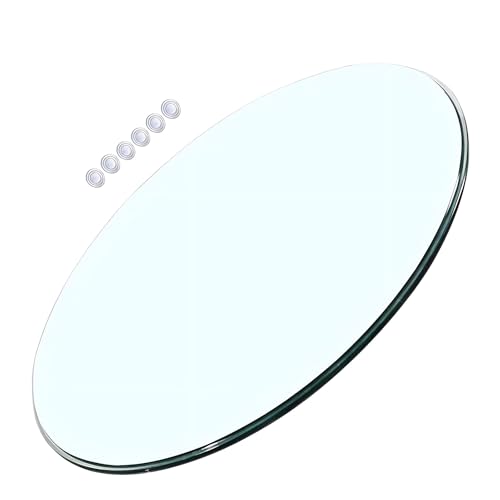 XOBRJQZ Runde Tischplatte aus Klarem Glas, 8 Mm Dicke Gehärtete, Flach Polierte Kanten, Mehrzweck für Esszimmer, Kaffee, Restaurant, Tischschutz Ersatz(55cm) von XOBRJQZ