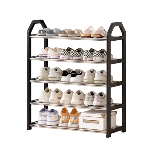 XOBRJQZ Schuhregal, 5 Ebenen Schuhorganizer, Metall-Aufbewahrungsablage für Eingangsbereich, Schlafenzimmer, Schrank(55x73x19cm(21.7x28.7x7.5in)) von XOBRJQZ