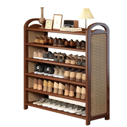 XOBRJQZ Schuhregal 6 Ebenen Bambus, Selbstständige Schuhaufbewahrung für Eingangsbereich, Schrank, Schlafzimmer und Wohnzimmer(70x106x25cm(27.6x41.7x9.8in)) von XOBRJQZ