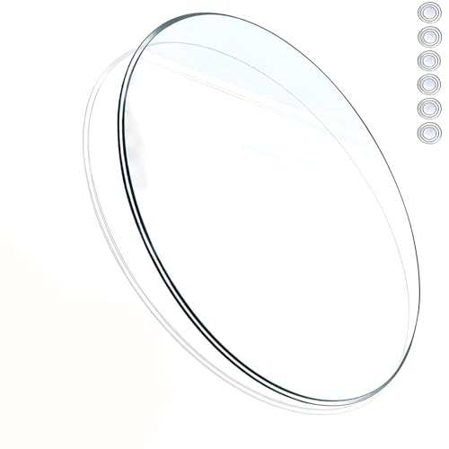 XOBRJQZ Tischplatte aus Gehärtetem Glas, 3/10" (8mm) Zoll Dick, Abgerundete Sicherheits Kanten, Hitze und Kratzfest(50cm) von XOBRJQZ