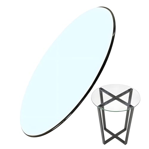 XOBRJQZ Tischplatte aus Gehärtetem Glas, Runde, 8 Mm Starke, Flach Polierte Kanten, Transparent(600mm(24In)) von XOBRJQZ